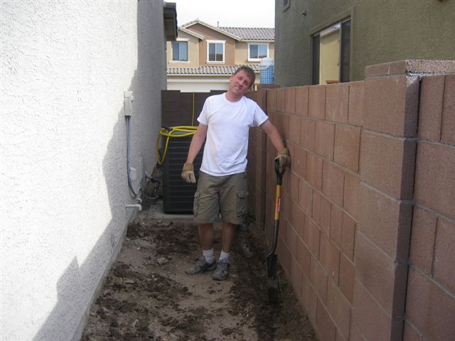 digging irrigation trench
